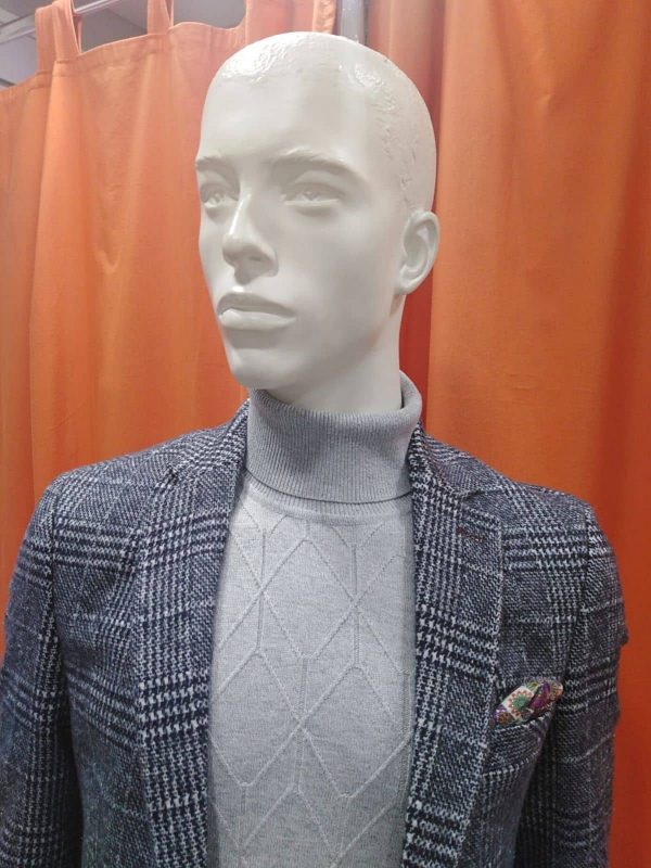 Americana gris con dibujo de cuadros - Conecta Moda Joven Tienda de ropa de hombre en Granada