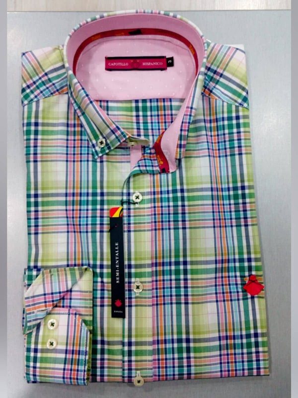 Camisa de cuadros verde y rosa - Conecta Moda Joven Tienda de ropa de caballero en Granada