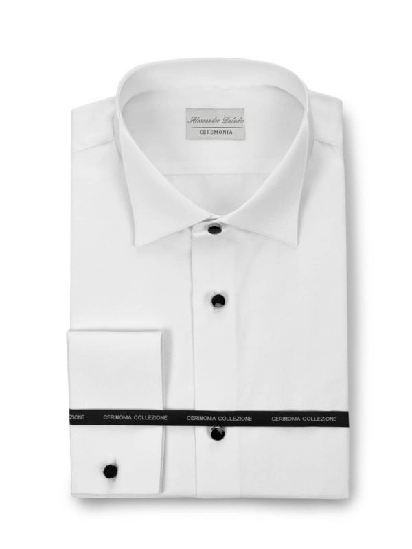 Camisa blanca con botones negros para traje Conecta Moda Joven