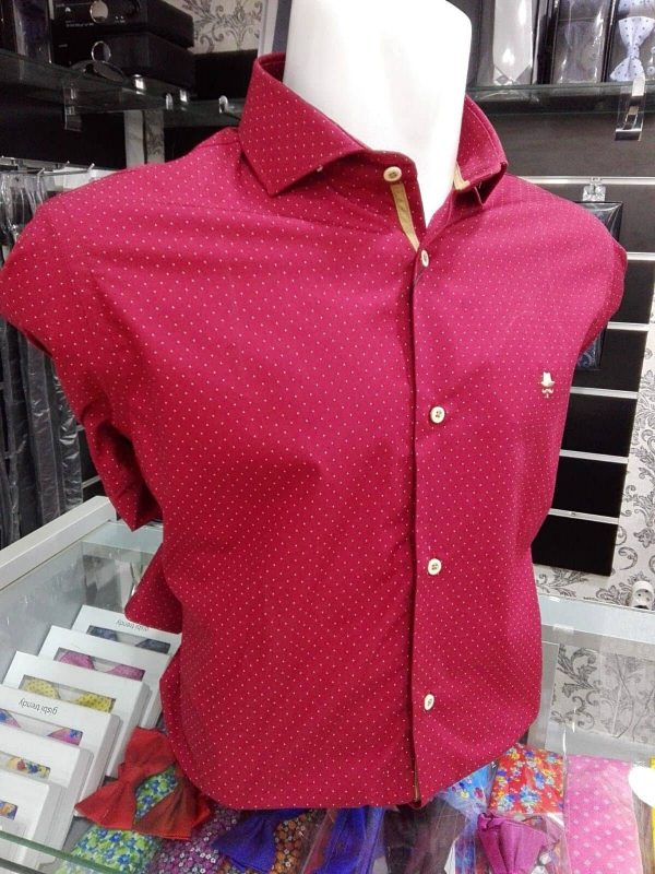 Camisa roja con dibujo de puntos - Conecta Moda Joven