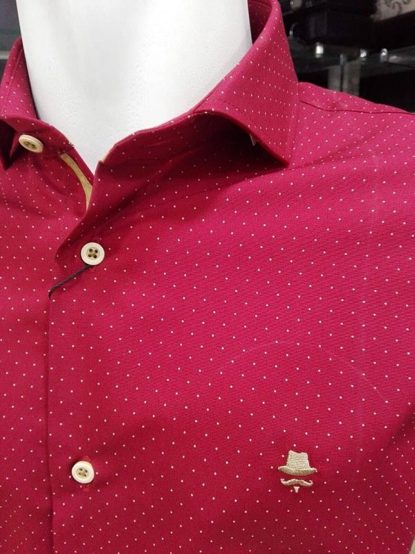 Camisa roja con dibujo de puntos - Conecta Moda Joven