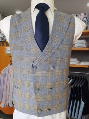 Chaleco Cuadros Azul CHA83 - Conecta Moda Joven