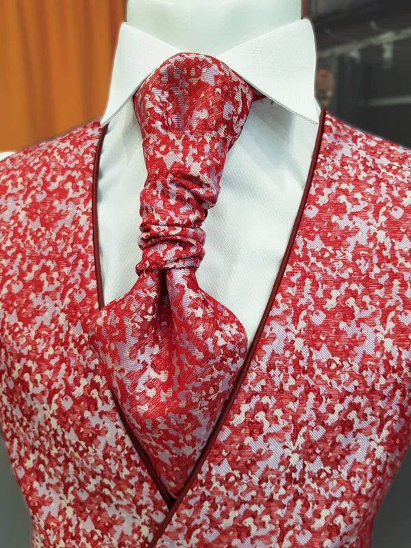 Chaleco estampado rojo para traje CHA31 - Conecta Moda Joven accesorios traje Granada