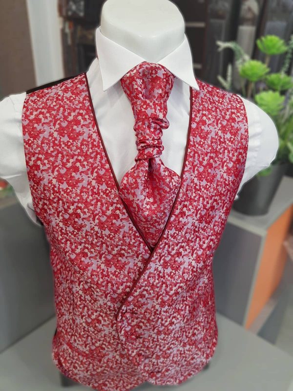 Chaleco estampado rojo para traje CHA31 - Conecta Moda Joven accesorios traje Granada