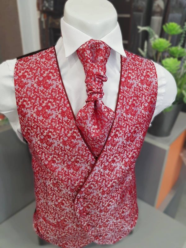Chaleco estampado rojo para traje CHA31 - Conecta Moda Joven accesorios traje Granada