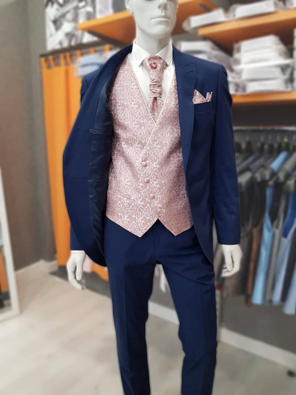 Chaleco estampado rosa para traje CHA29 - Conecta Moda Joven complementos para traje Granada