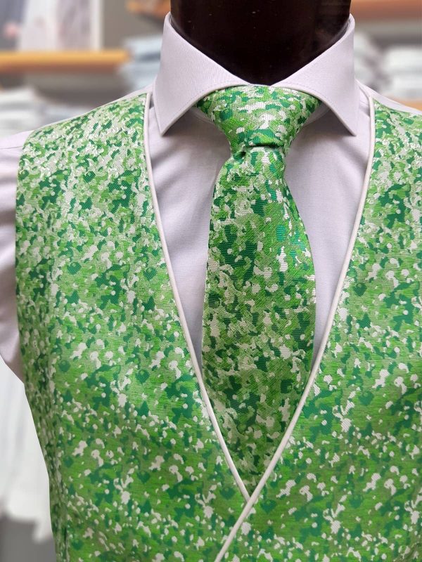 Chaleco estampado verde para traje CHA30 - Conecta Moda Joven accesorios para traje Granada