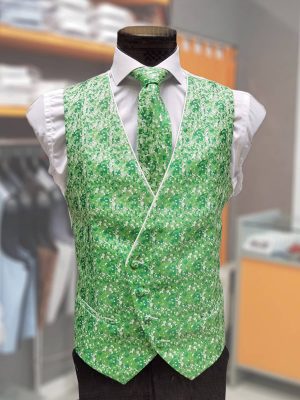 Chaleco estampado verde para traje CHA30 - Conecta Moda Joven accesorios para traje Granada