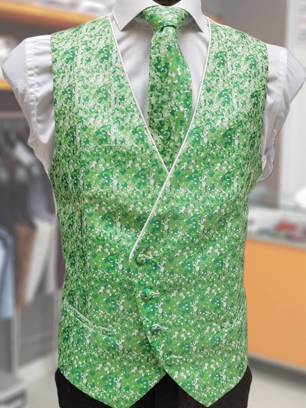 Chaleco estampado verde para traje CHA30 - Conecta Moda Joven accesorios para traje Granada