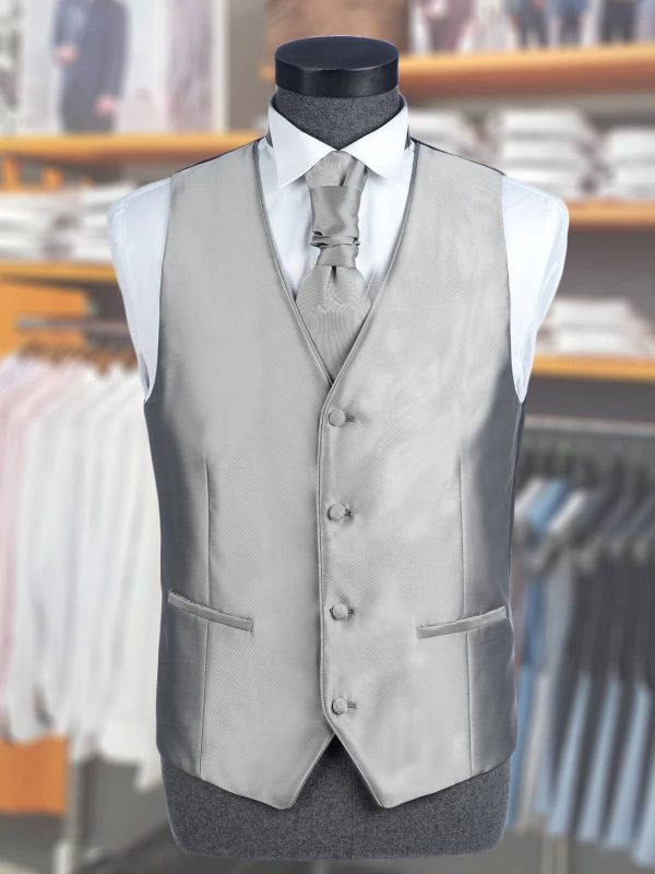 Chaleco gris liso cha20 - Conecta Moda Joven Chalecos para traje en Granada