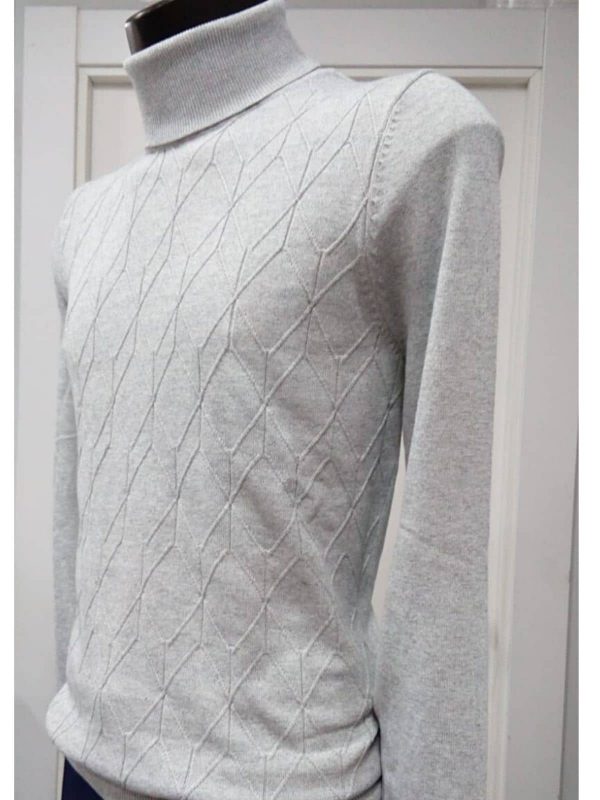 Jersey de cuello alto gris claro - Conecta Moda Joven