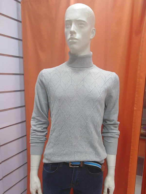 Jersey de cuello alto gris claro - Conecta Moda Joven Tienda de ropa de hombre en Granada