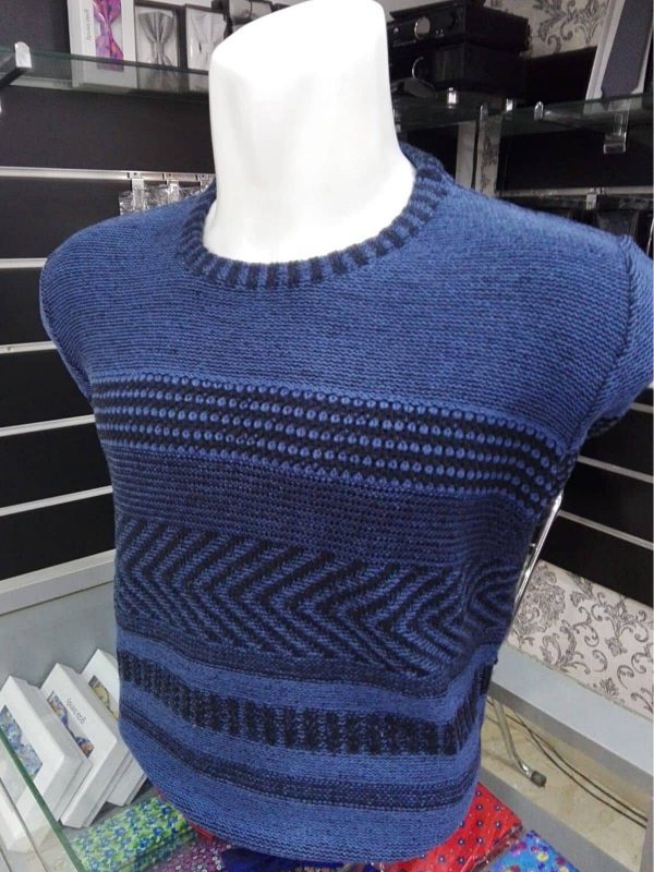 Jersey de cuello caja azul de rayas - Conecta Moda Joven Tienda de ropa de caballero en Granada