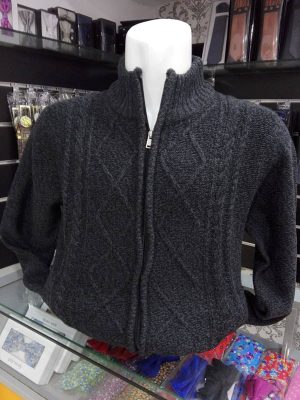 Rebeca con cremallera gris marengo - Conecta Moda Joven Tienda de ropa de hombre en Granada