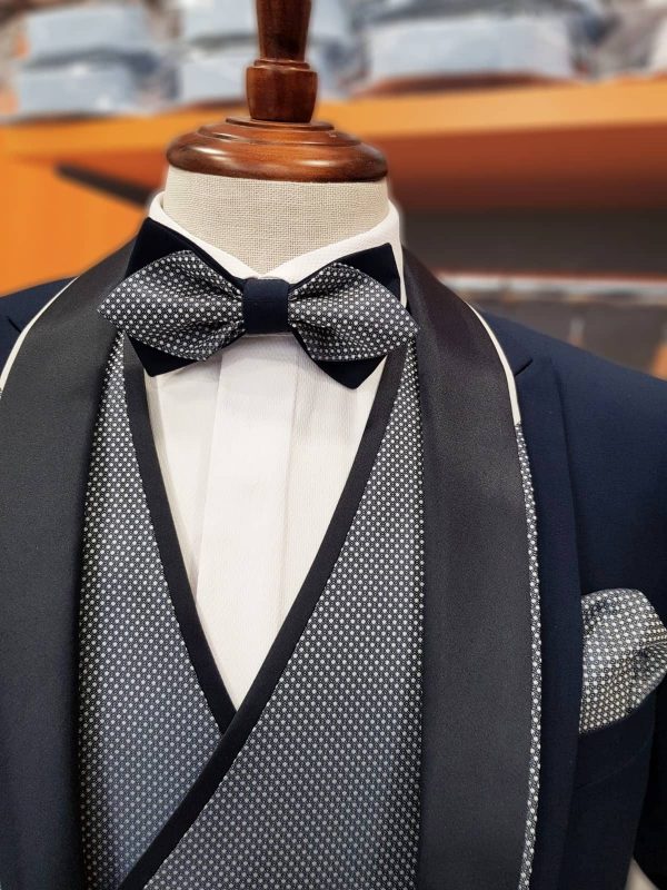 Traje de ceremonia azul marino con chaleco TRC44 - Conecta Moda Joven Granada