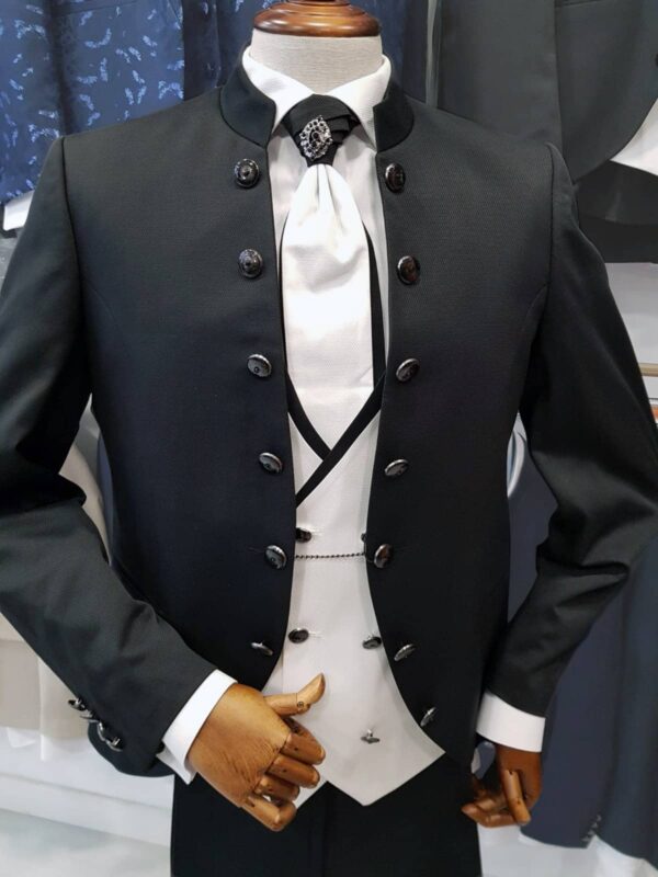 Traje de ceremonia casaca negra con chaleco TRC70 - Conecta Moda Joven Trajes de hombre en Granada