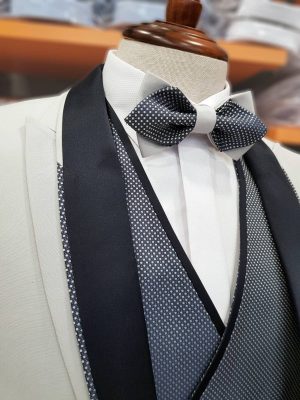 Traje de ceremonia gris claro con chaleco TRC43 - Conecta Moda Joven Granada