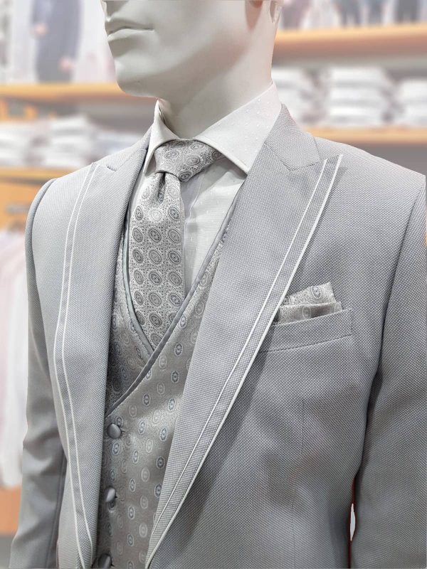 Traje de ceremonia gris con chaleco TRC33 - Conecta Moda Joven Tienda de trajes