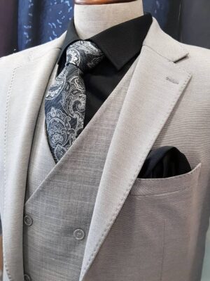 Traje de fiesta gris con chaleco TRF34 - Conecta Moda Joven trajes en Granada