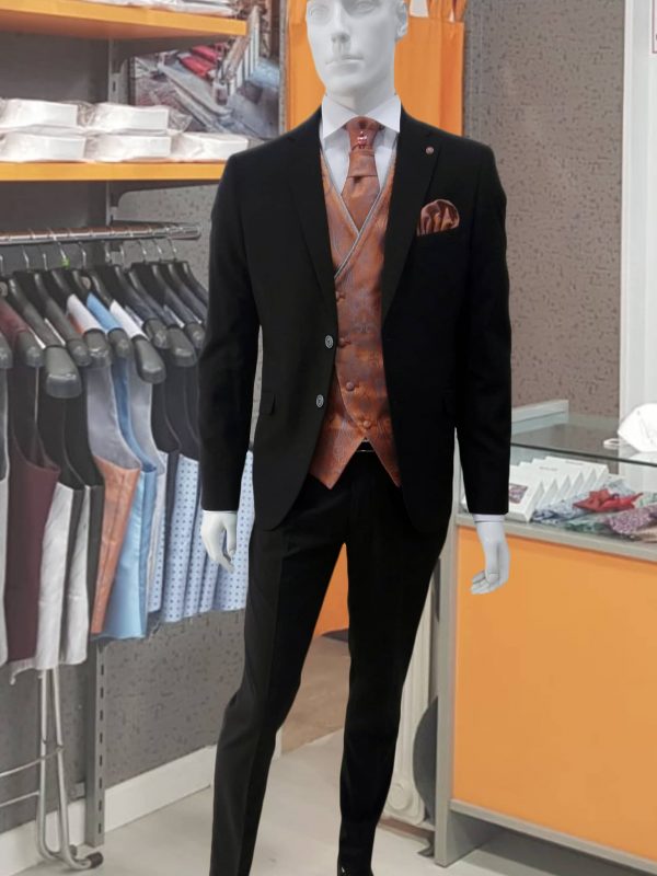 Traje liso negro TRL34 - Conecta Moda Joven trajes de hombre en Granada