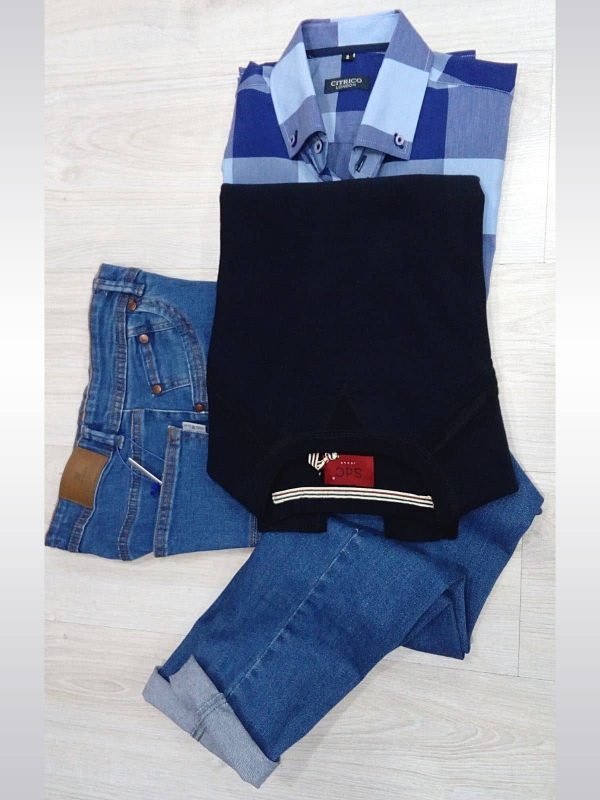 Pantalones vaqueros azules entallados slim fit para hombre Conecta Moda Joven